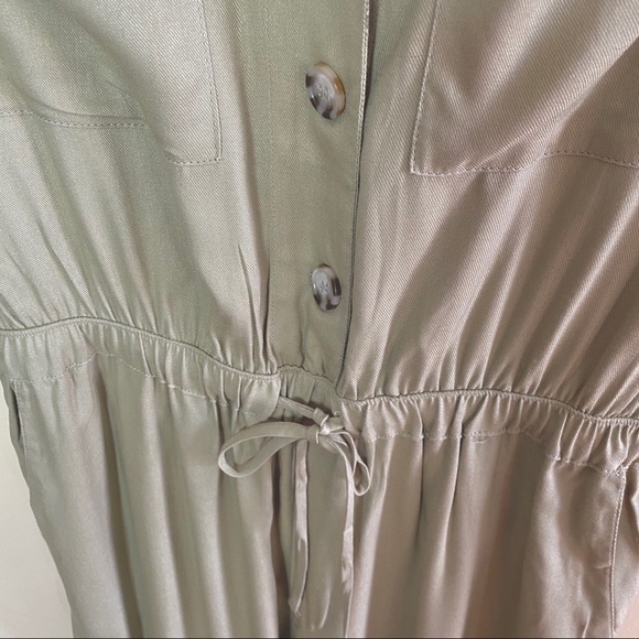 Abound Short Sleeve Button Front Twill Jumpsuit - Picture 6 of 7